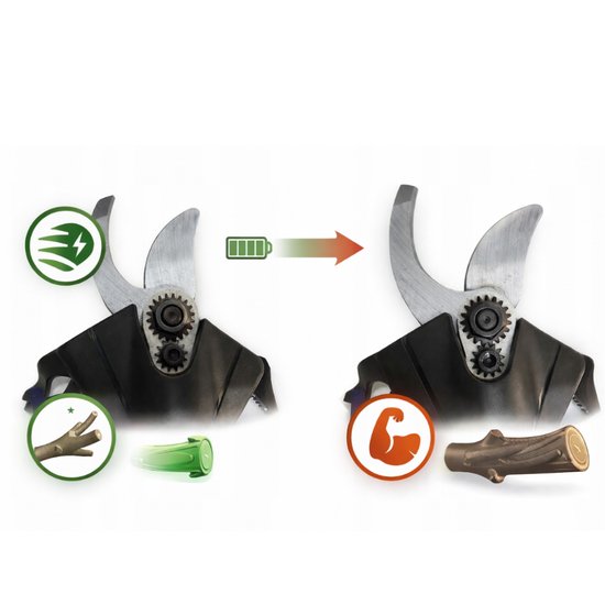 466-1 : ADM Cordless electric pruner for tree branches with 2 batteries 21V-Purple