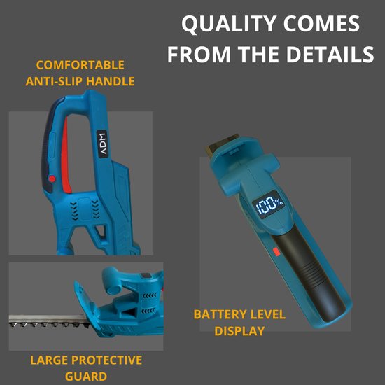 7007 : ADM Cordless Hedge Trimmer with 21V Lithium Battery